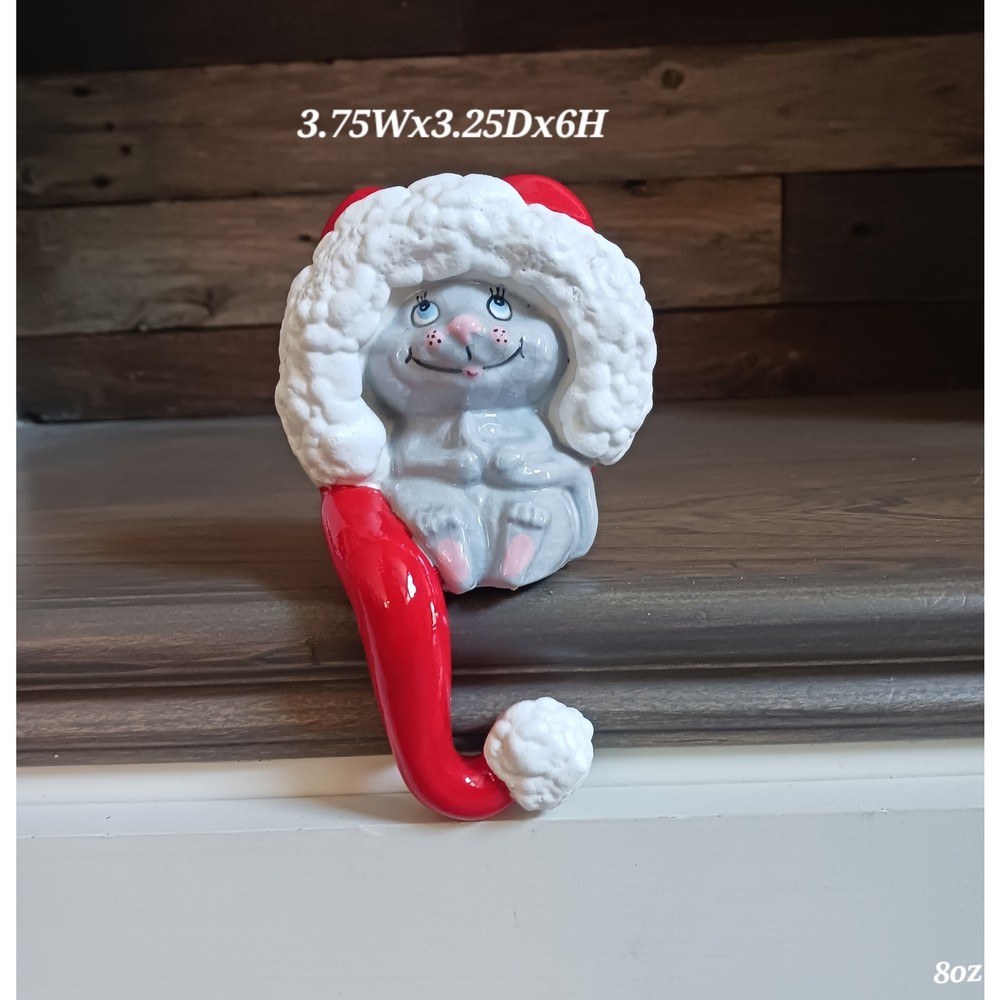 Vintage Ceramic Christmas Mouse Shelf Sitter Figurine