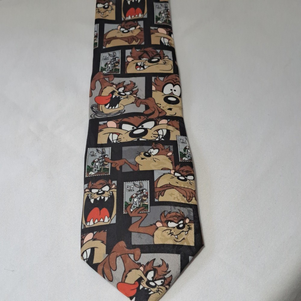 NEW Vintage Looney Tunes Stamp Collection Necktie Tie Taz 1997 Tasmanian Devil