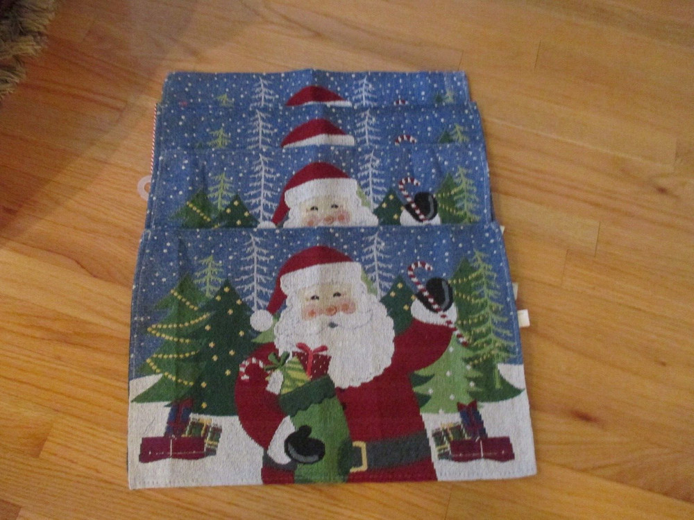 Santa Claus Christmas Holiday Placemats Set of 4 New