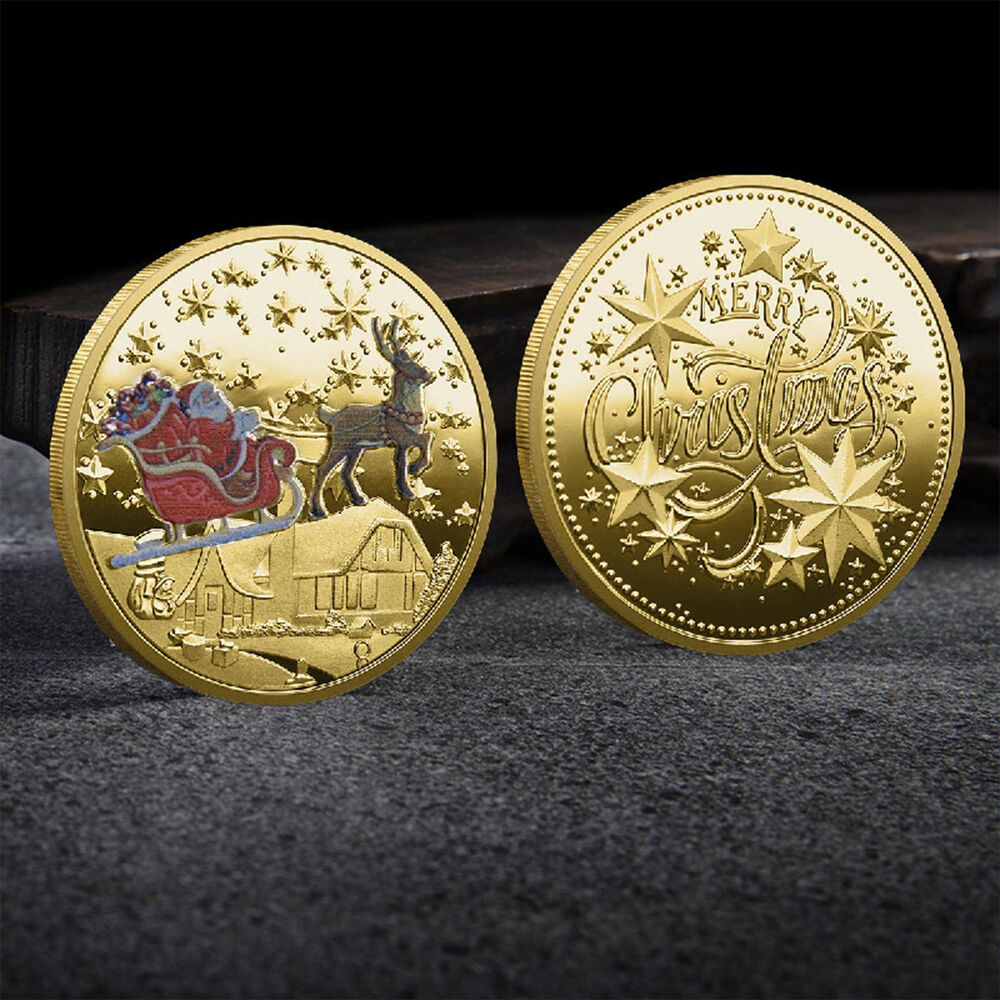 Commemorative Coin Santa Claus Merry Christmas Golden Iron Souvenirs Collection
