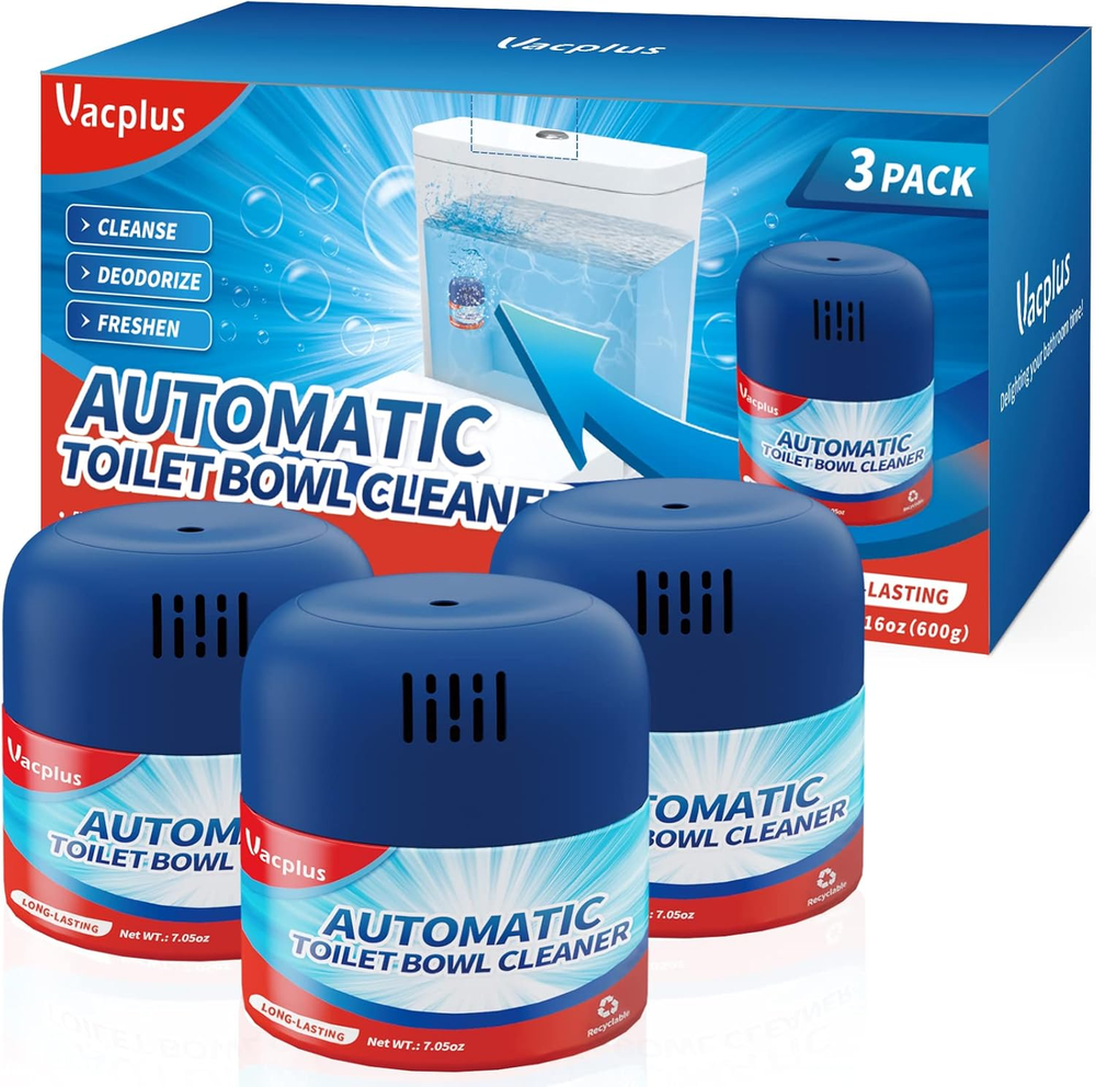 Toilet Bowl Cleaners - 3 Pack, Krazy Clean Automatic Long-Lasting Toilet..✔️