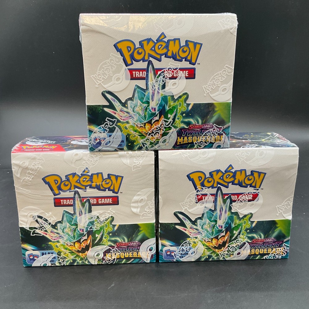Lot of (3) Pokemon TCG Twilight Masquerade Booster Boxes SEALED/NEWPROBSTEIN is actively accepting consignments !!