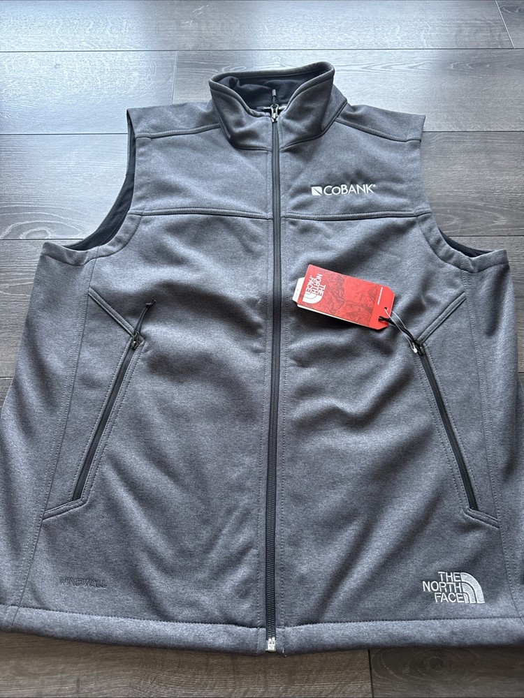 The North Face  Zip Vest Gray  Large With Logo
