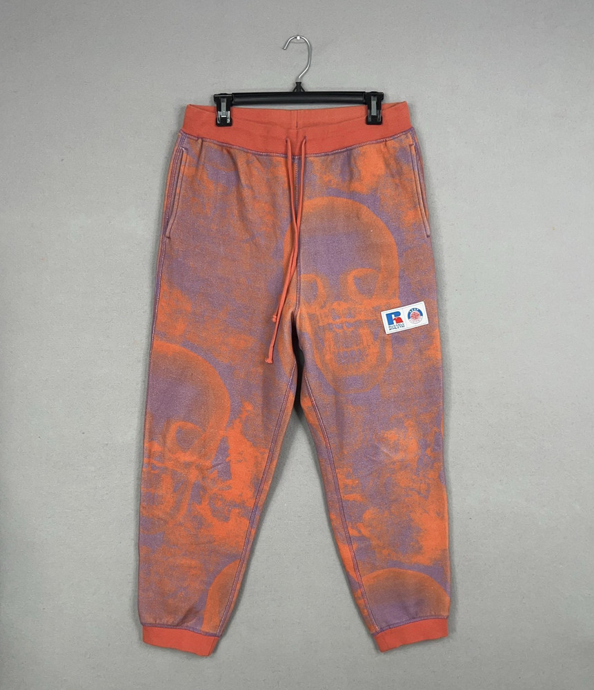 ASAP WORLDWIDE Russell Pants Mens Medium Rust Graphic Sweatpants Skull Street