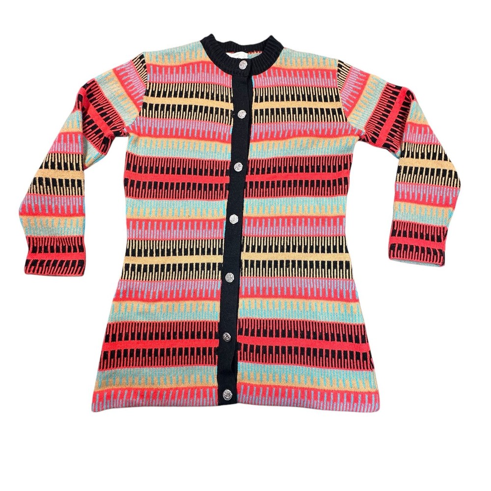 Donovan Galvani Dallas Womens Vintage Striped Button Cardigan Sweater