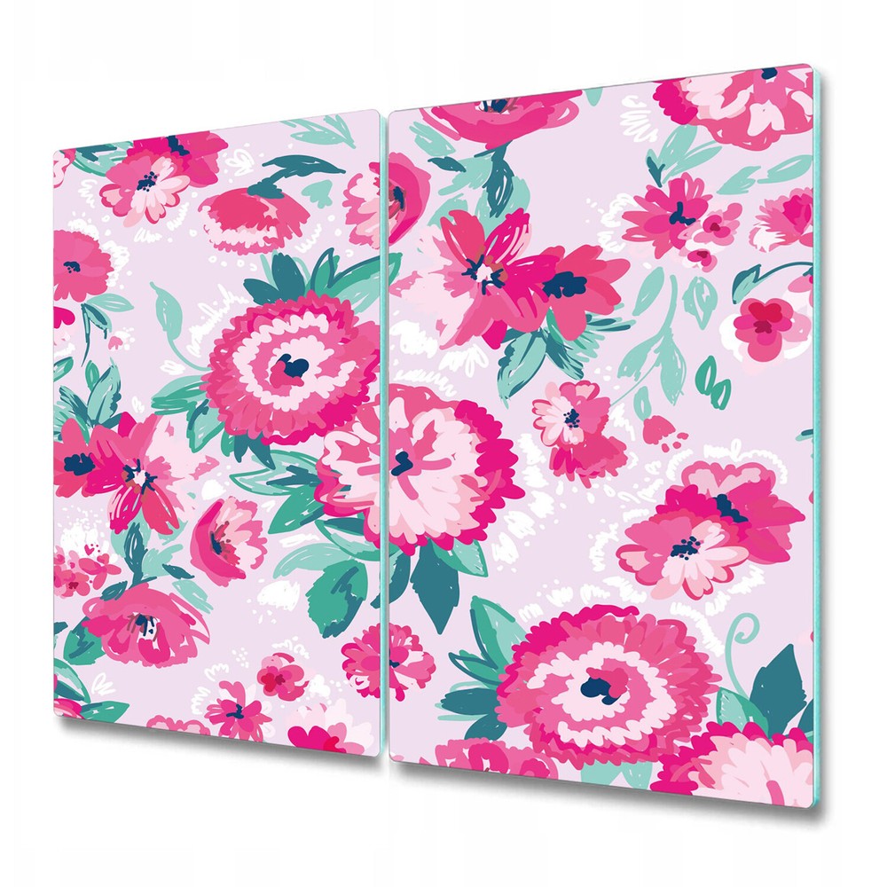 Glass Induction Ceramic Hob Cover Bright Floral Flowers Meadow 2x30x52