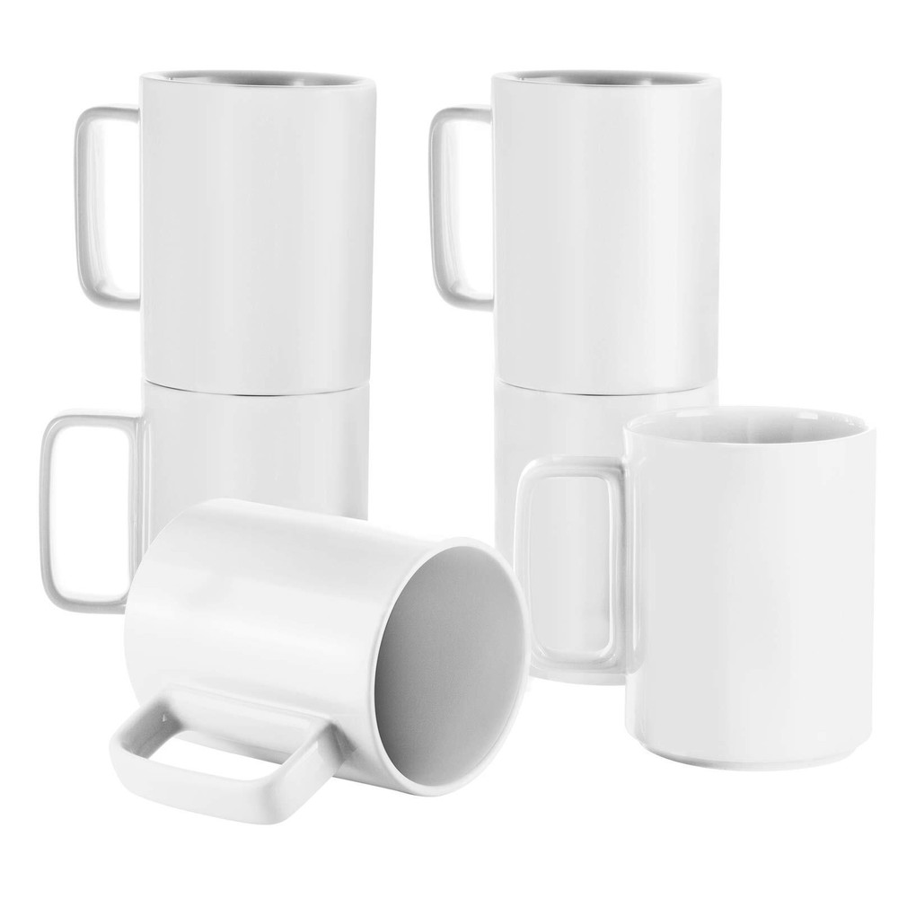 Porcelain Tea Mugs Coffee Mug Set, Large 15 Ounces Cups Coffee, Tea, Cocoa, Mu