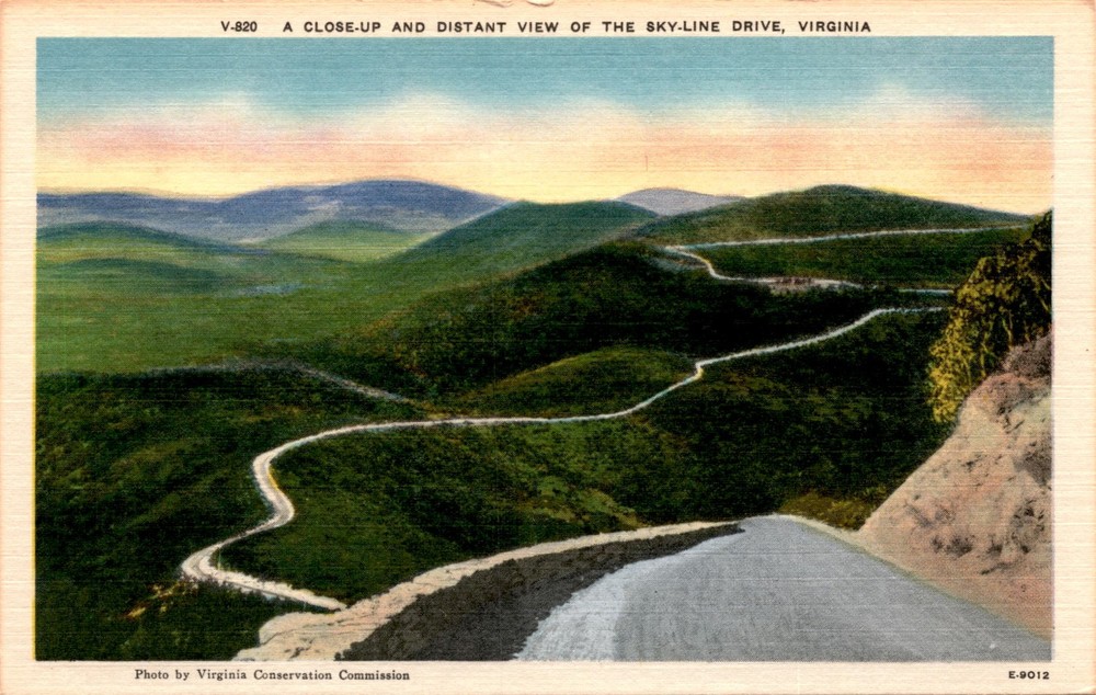 Skyline Drive, Virginia, Shenandoah National Park, Virginia valleys, Postcard