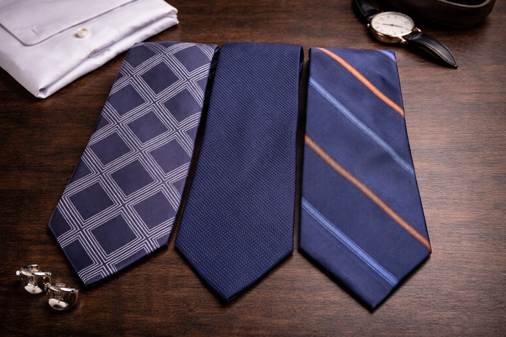 Men’s Blue Tie Lot of 3 Striped Textured Classic Neckties #15