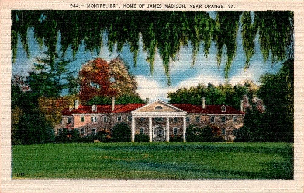 MONTPELIER, JAMES MADISON, ORANGE, VA, Asheville Post Card Co Postcard