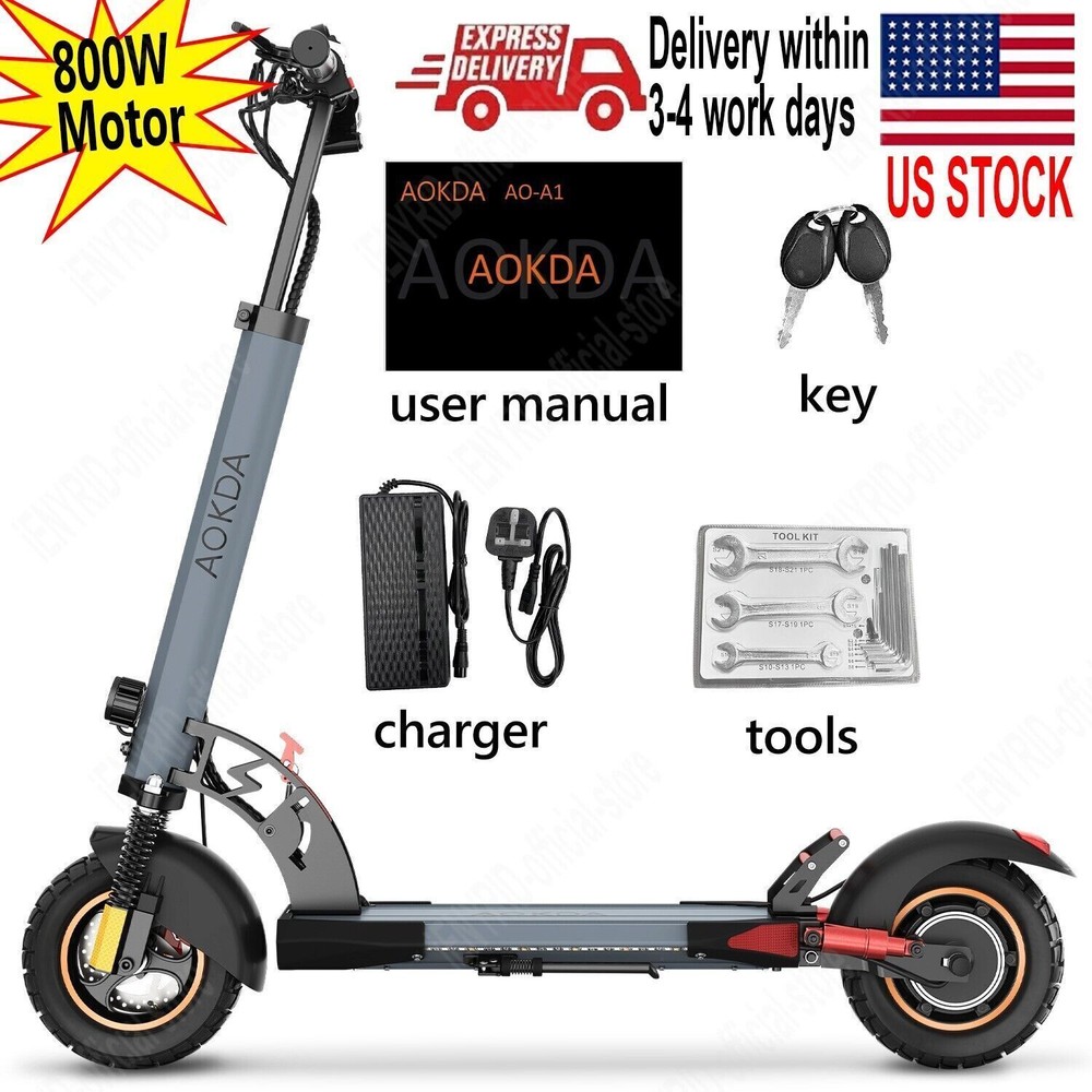 Electric Scooter Dual Suspension & Brakes 10in Fold City E-Scooter 28mph Commute