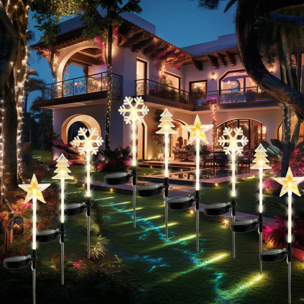 Statue Garden Snow Resin Solar Medium Novelty Modern Multicolor Weatherproof