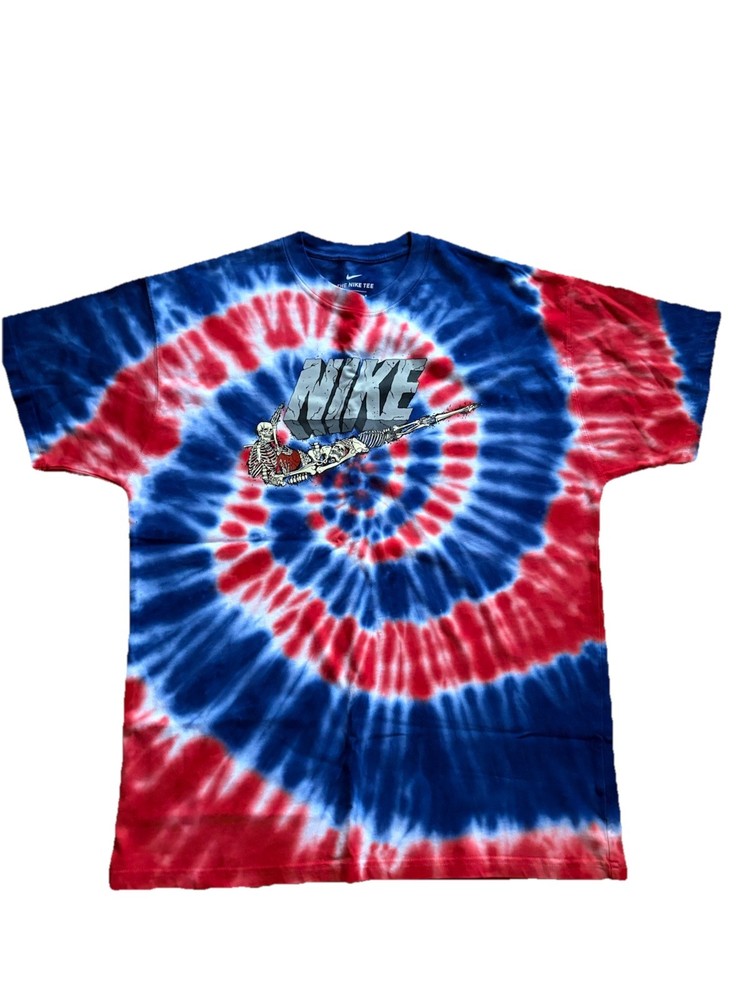 NIKE Tye Dye Graphic Skeletons Shirt Mens Sz M CV1078-100 Rare EUC