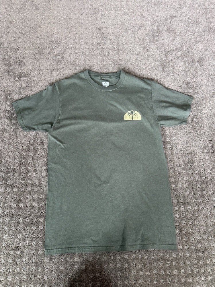 Reef Beach Club Graphic Logo Green Cotton Men's Crew Neck Short Sleeve T-Shirt M