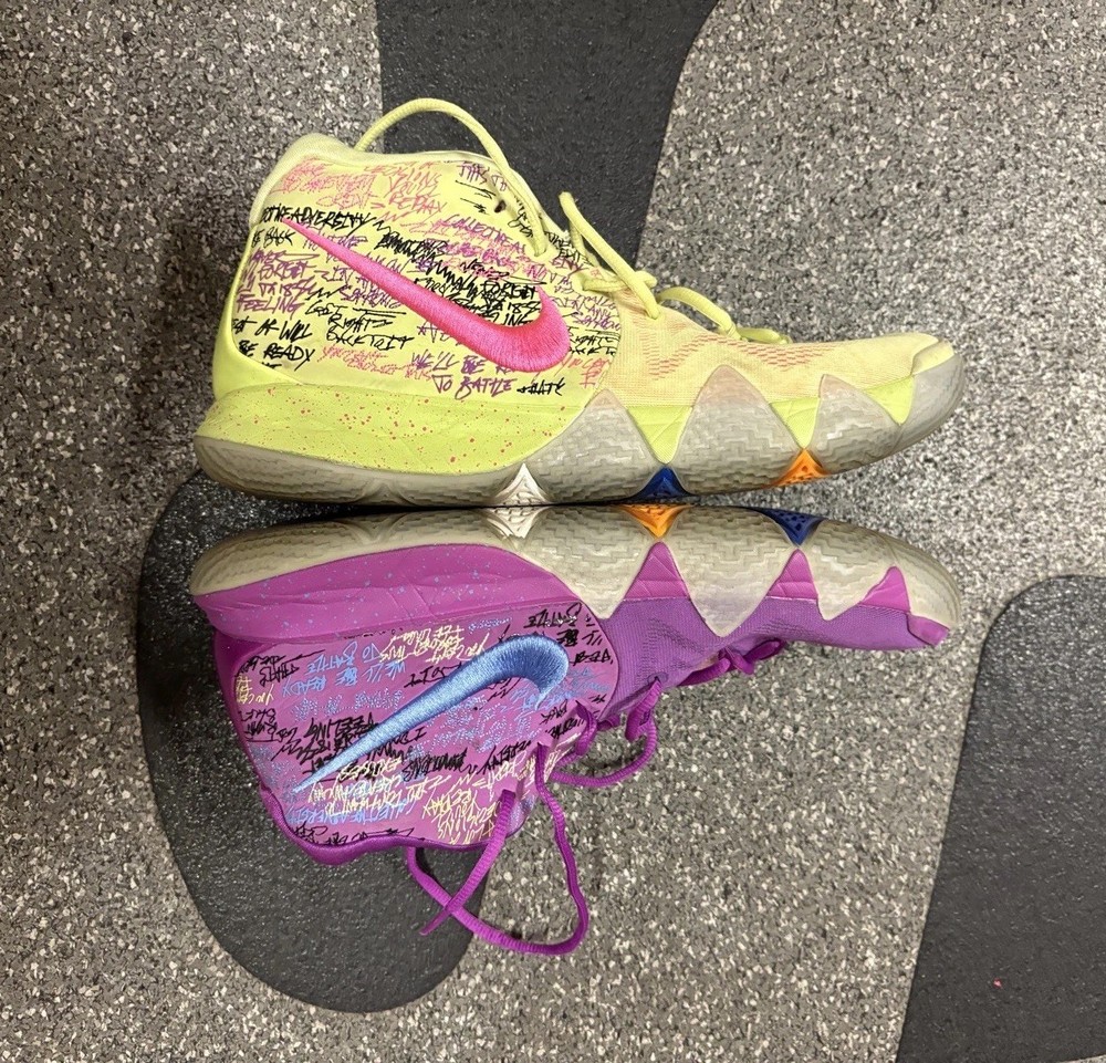 Nike Kyrie 4 “Confetti” Basketball Shoes Size 13 Multicolor Rare Mismatch Pair