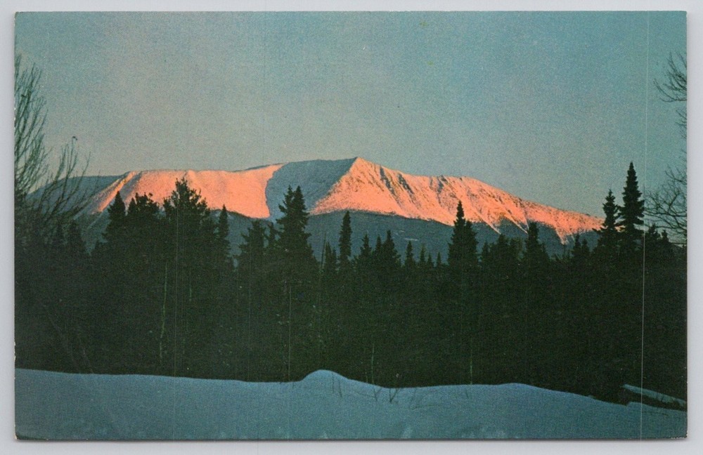 Vintage Mt. Katahdin Maine Alpine Glow Postcard 1975 Paul Knaut Photo