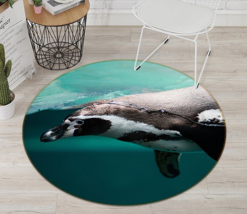 3D Funny Penguin Non-Slip Rug Mat Elegant Animal Print Carpet Romy AHO186949