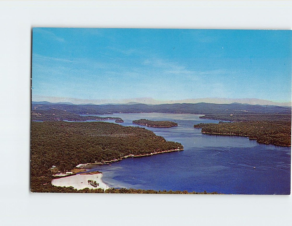 Postcard Aerial View Lake Sunapee NH USA