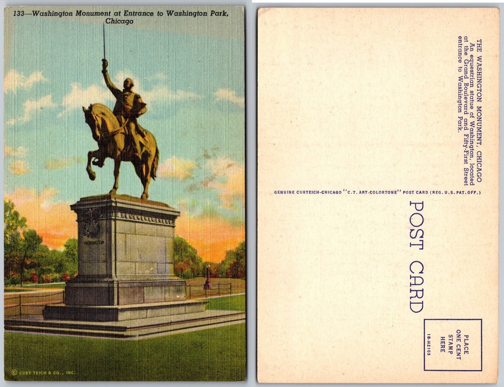 Washington Monument Chicago Postcard
