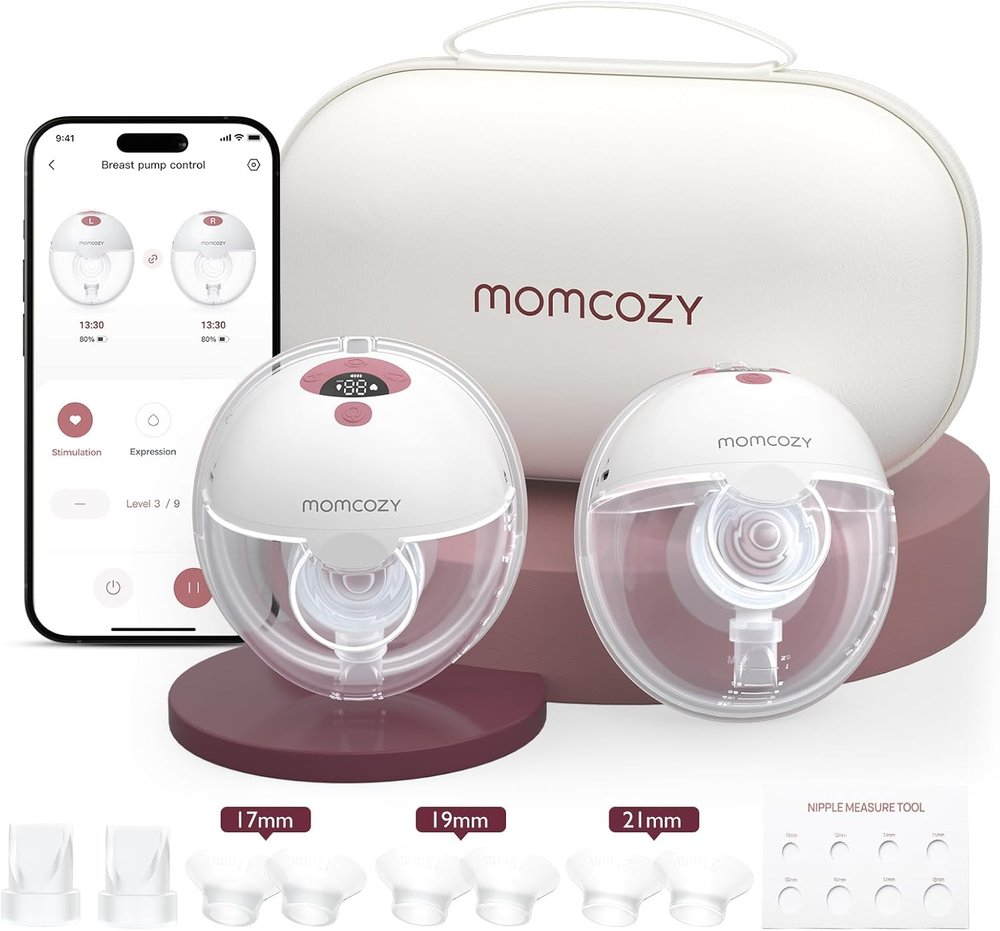M6 Mobile Style Hands-free Slim Breast Pump - Maroon - Double