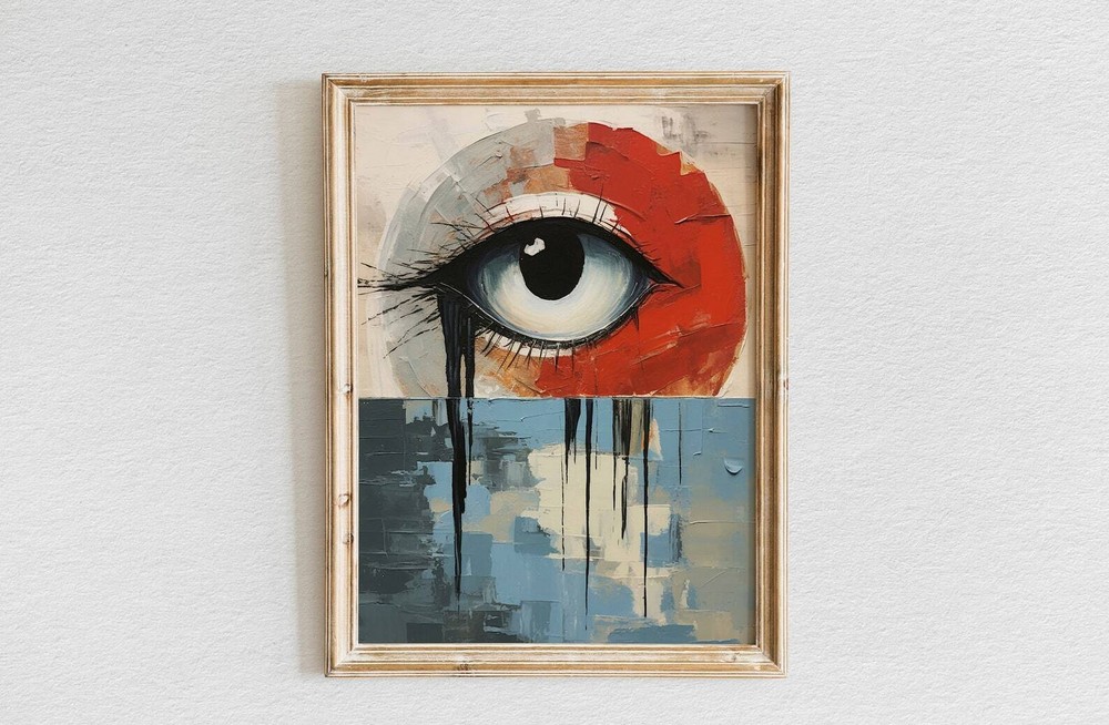 Eye Oil Painting Maximalist Decor Print Original Artwork Wall Decor Print