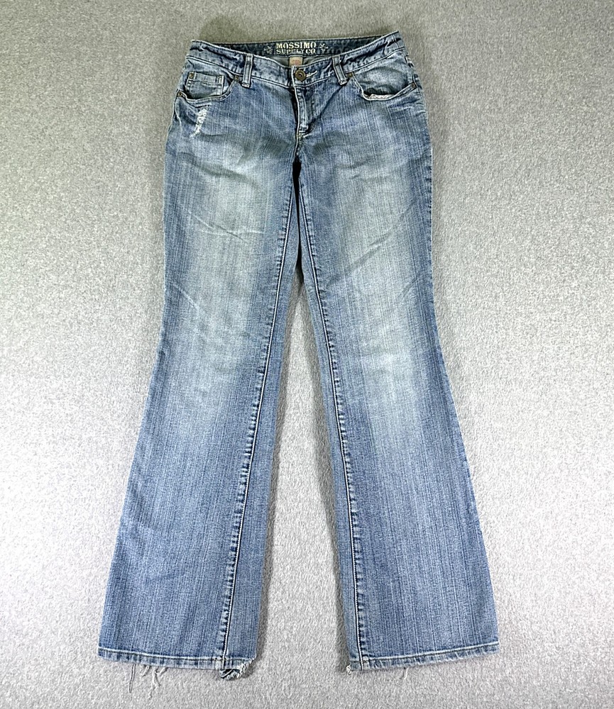 Mossimo Womens Jeans Blue Tag Size 7 (28x33) Low Rise Bootcut Stretch