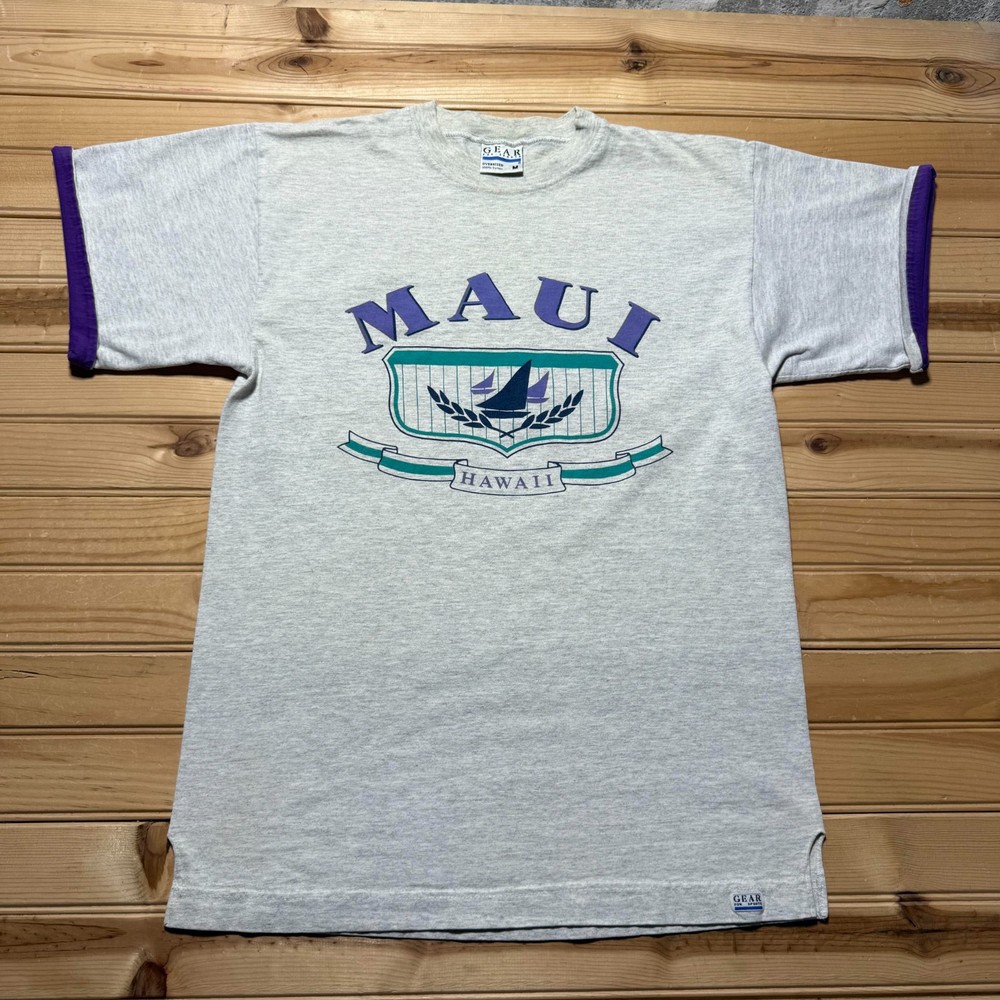 Vintage 90s Maui Hawaii Sailboat Travel Tourist Souvenir T-Shirt - Size Medium