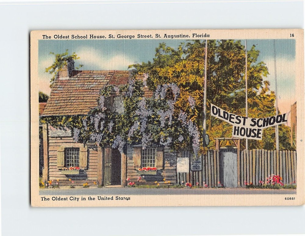 Postcard The Oldest School House St. George Street St. Augustine Florida USA