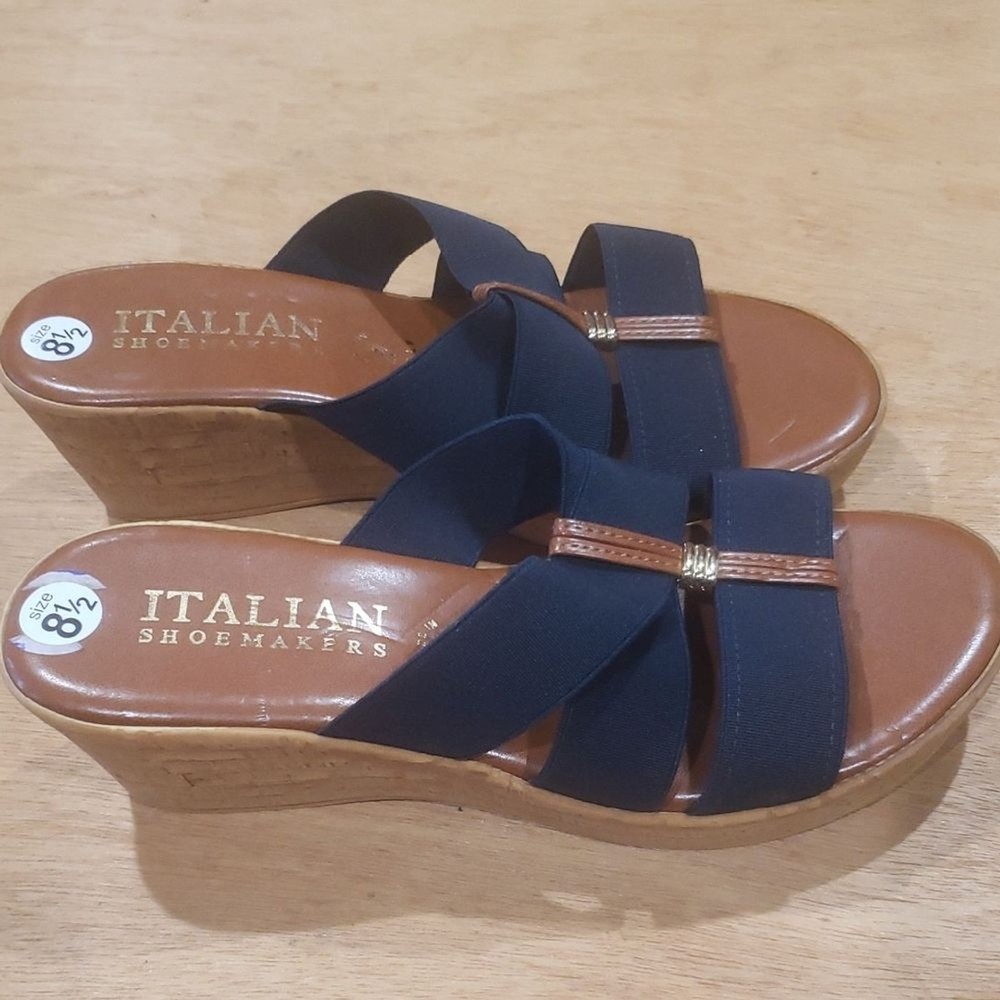 Italian Sawyer-1 Shoemakers Clover Heels Navy Blue Women’s SZ 8.5 nwot