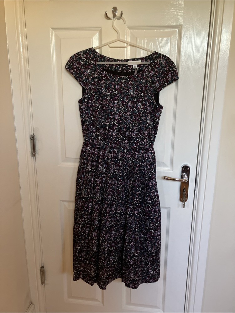 Emily and Fin Dark Ditzy Floral Dress Size XS/UK8 Brand New