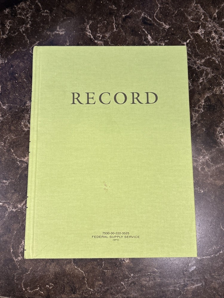 Vintage Federal Supply Service Record Book  USA 7530-00-222-3525