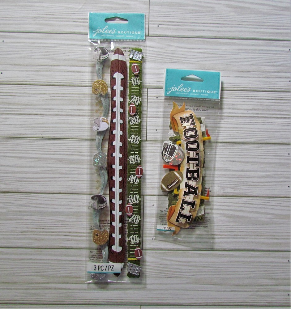 Jolee's Boutique Embellishments SPORTS NFL Football theme 3D stickers 2 packages