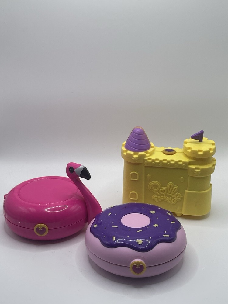 Lot Of Three Polly Pockets Cases Dolls And Accessories