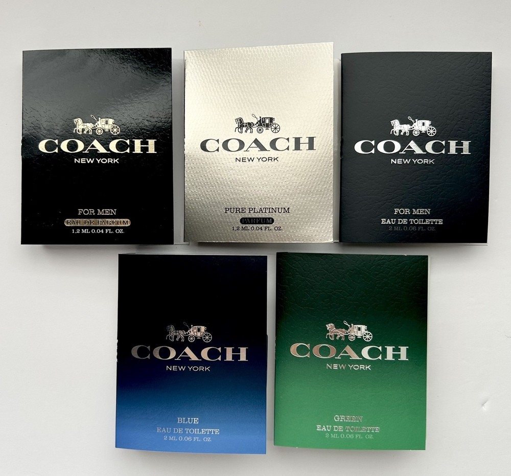 Coach New York  Cologne Perfume Collection 5pc Sample Vial Spray Set For Men