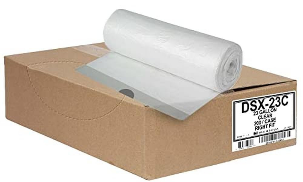 Aluf Plastics 23-26 Gallon 0.9 MIL Clear Garbage Bags With Drawstrings Fits S...
