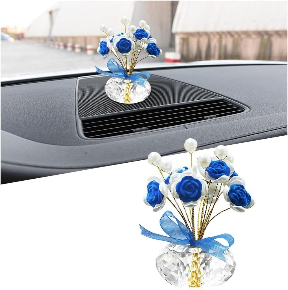 Bling Car Dashboard Ornaments, Crystal Cute Romantic Vehicle  Color: Dark Blue