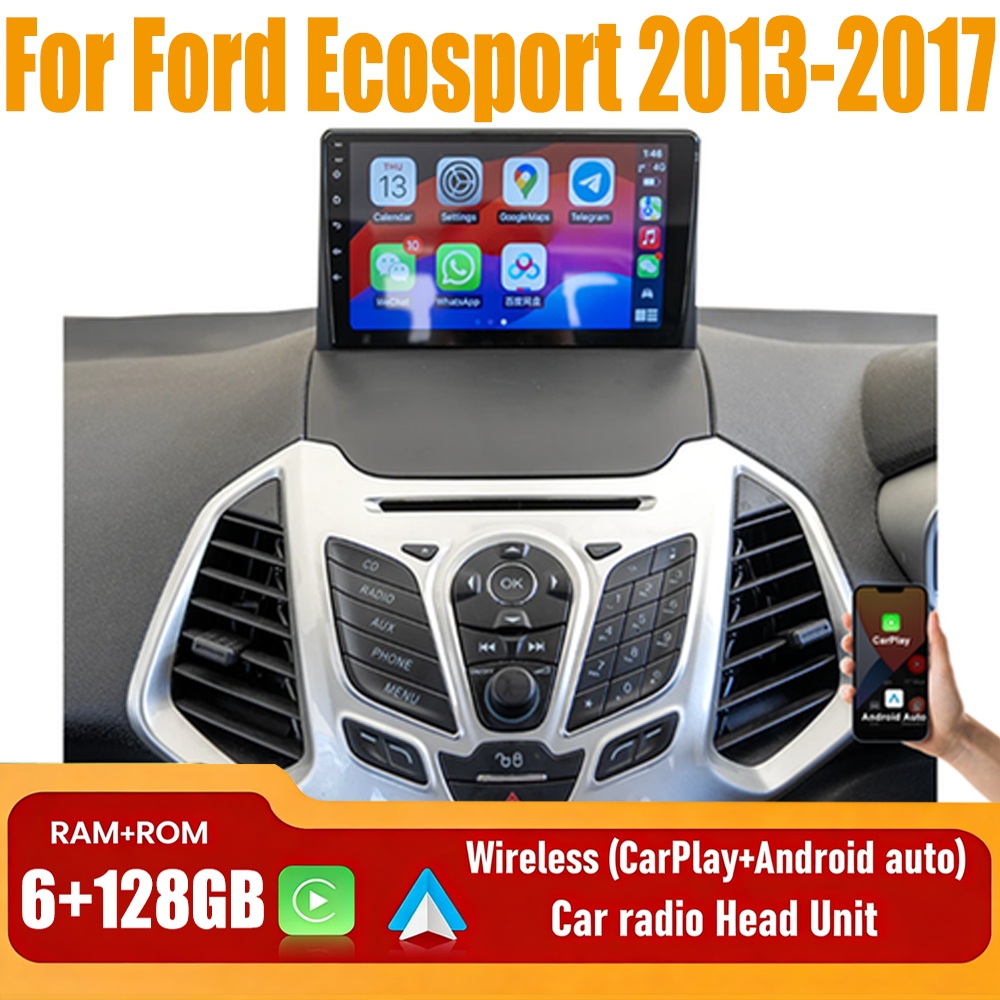9'' Apple Carplay & Android Auto Head Unit Car Radio For Ford Ecosport 2013-2017