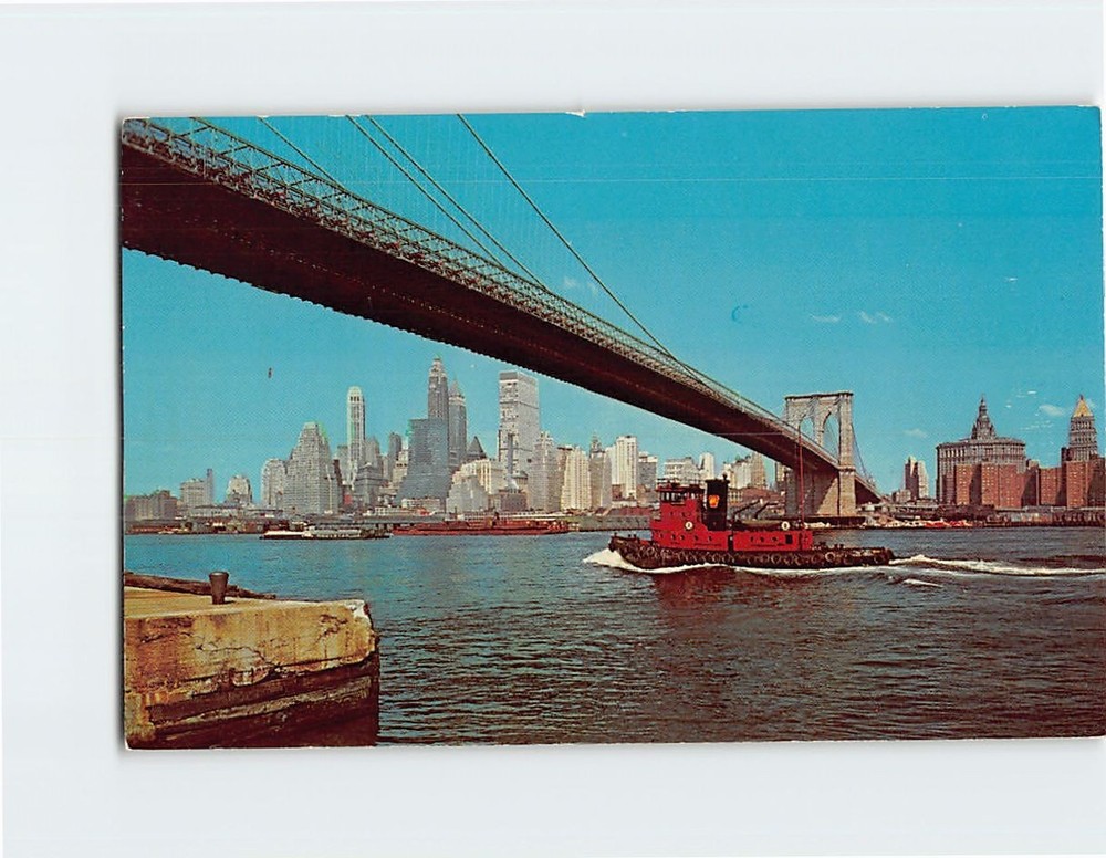 Postcard Brooklyn Bridge NYC New York City USA North America