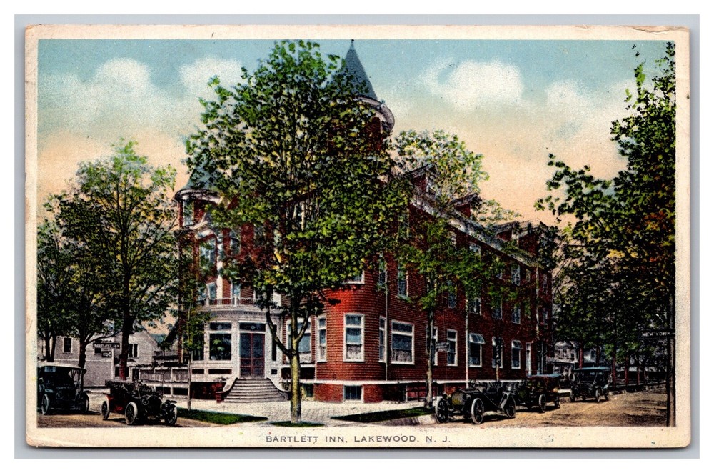 Lakewood NJ Bartlett Inn White Border Postcard Posted 1916