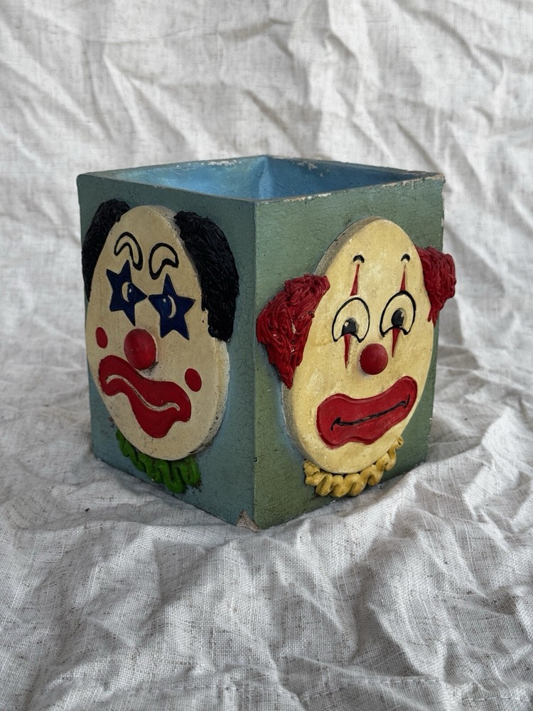 Vintage 1979 Hand Painted Quad Clown Planter by Randi Jameson