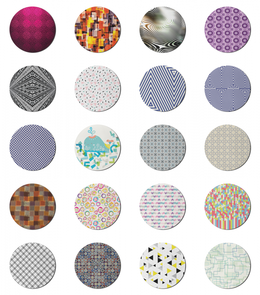 Ambesonne Non-Slip Geometric Gaming Mousepad 8 Inch Round Modern Design