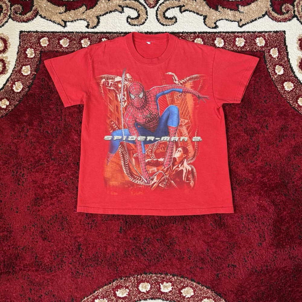 Vintage Y2K Spider-Man 2 Doc Ock Doctor Octopus Movie Promo T Shirt Kids Size L