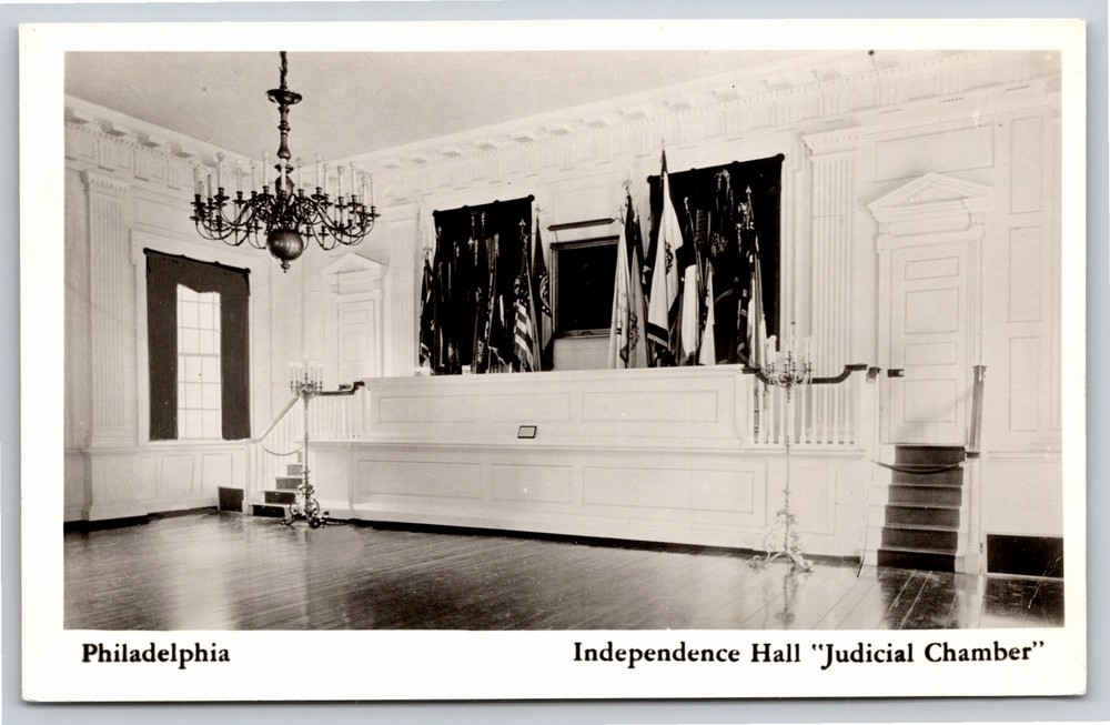 RPPC~Philadelphia PA~Independence Hall Judicial Chamber~Real Photo Postcard