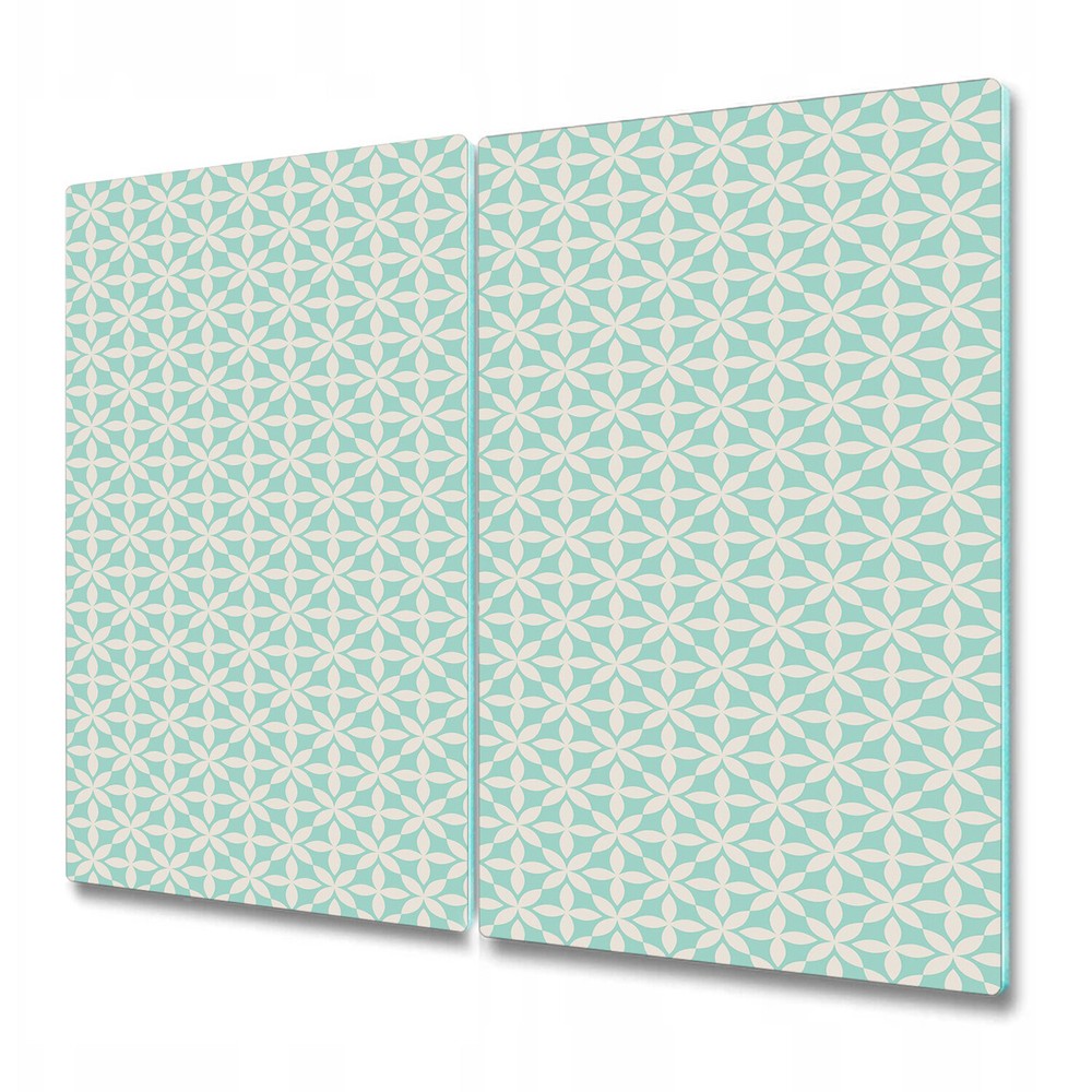 Glass Meat Board Induction Ceramic Hob Cover Vintage chic green and grey 2x30x52
