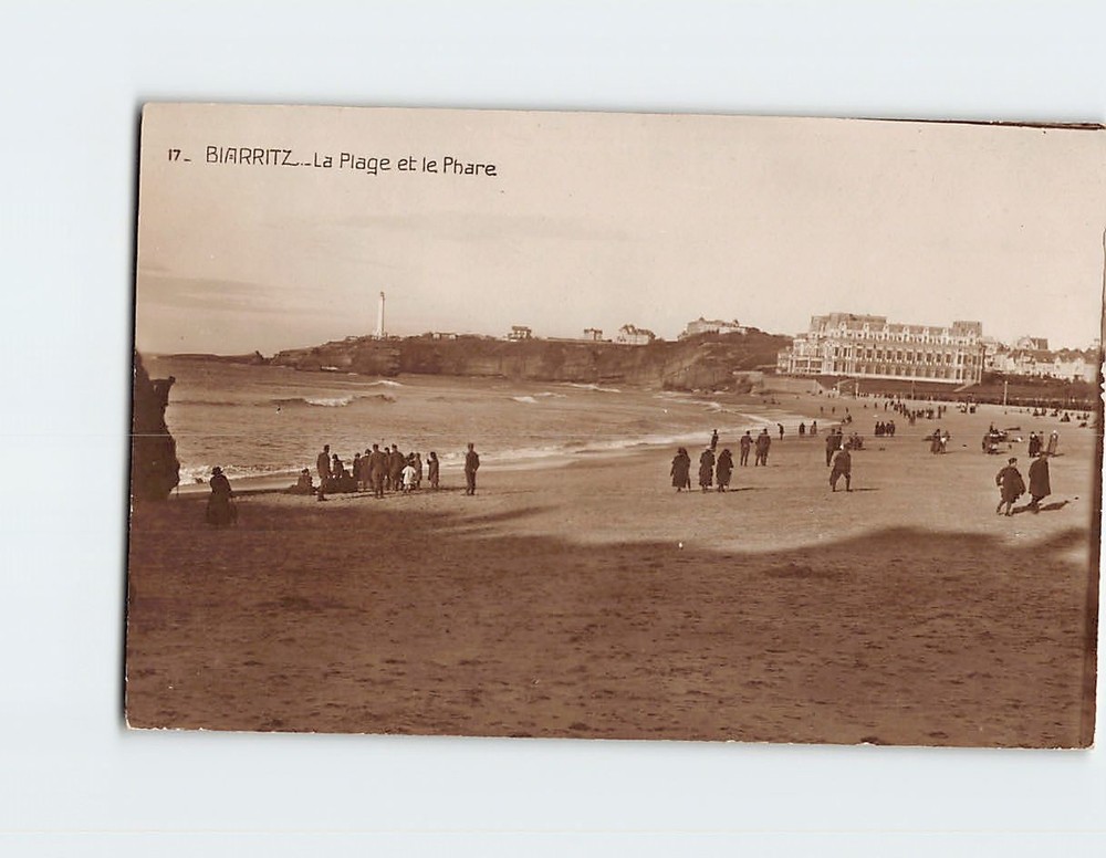 Postcard The Beach and the Lighthouse Biarritz France