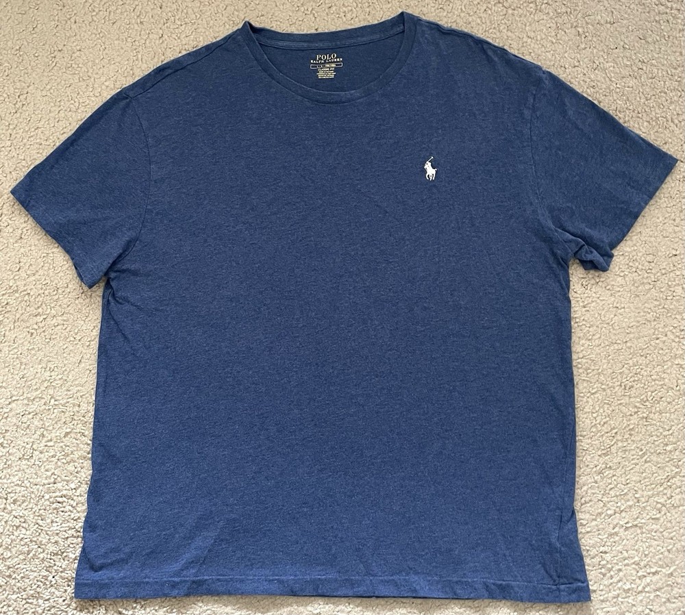 Polo Ralph Lauren Classic Crewneck T Shirt /Tee Heather Blue Men’s Size LARGE