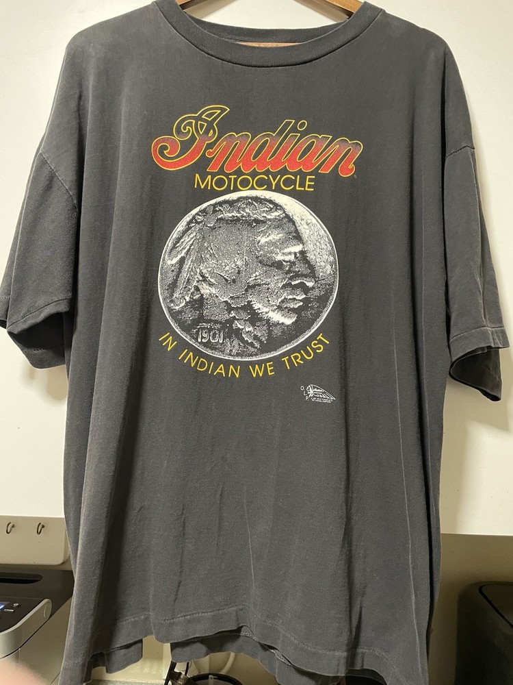 Vintage 90s Indian Motorcycles Shirt SZ XL/Smoked/Faded/Biker