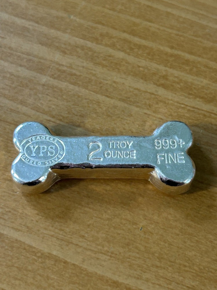 Yeager 2 oz .999 Fine Silver Dog Bone