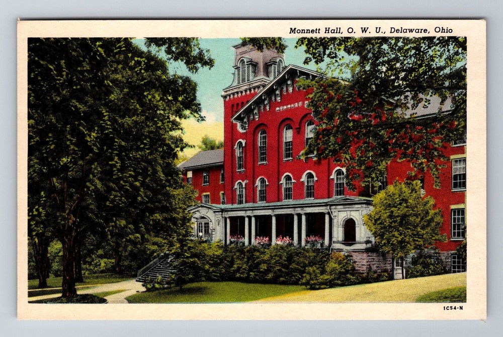 Delaware OH-Ohio, Ohio Wesleyan University, Monnett Hall, Vintage Postcard