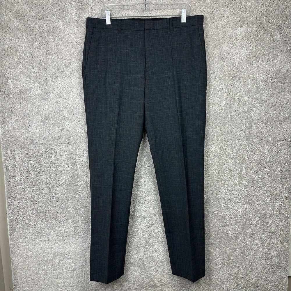 J.Crew Thompson Tapered Dress Pants Mens 34x32 Gray Glen Plaid Wool Blend NWT